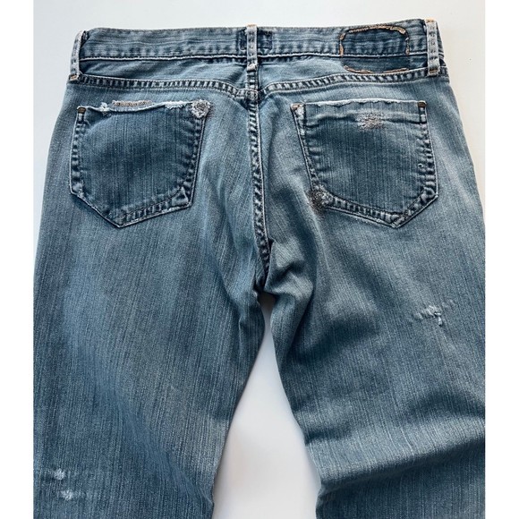Perfectly Distressed Jeans by GOLDSIGN Womens Bell Bottom Low Rise Blue Jean 28 - Picture 4 of 6